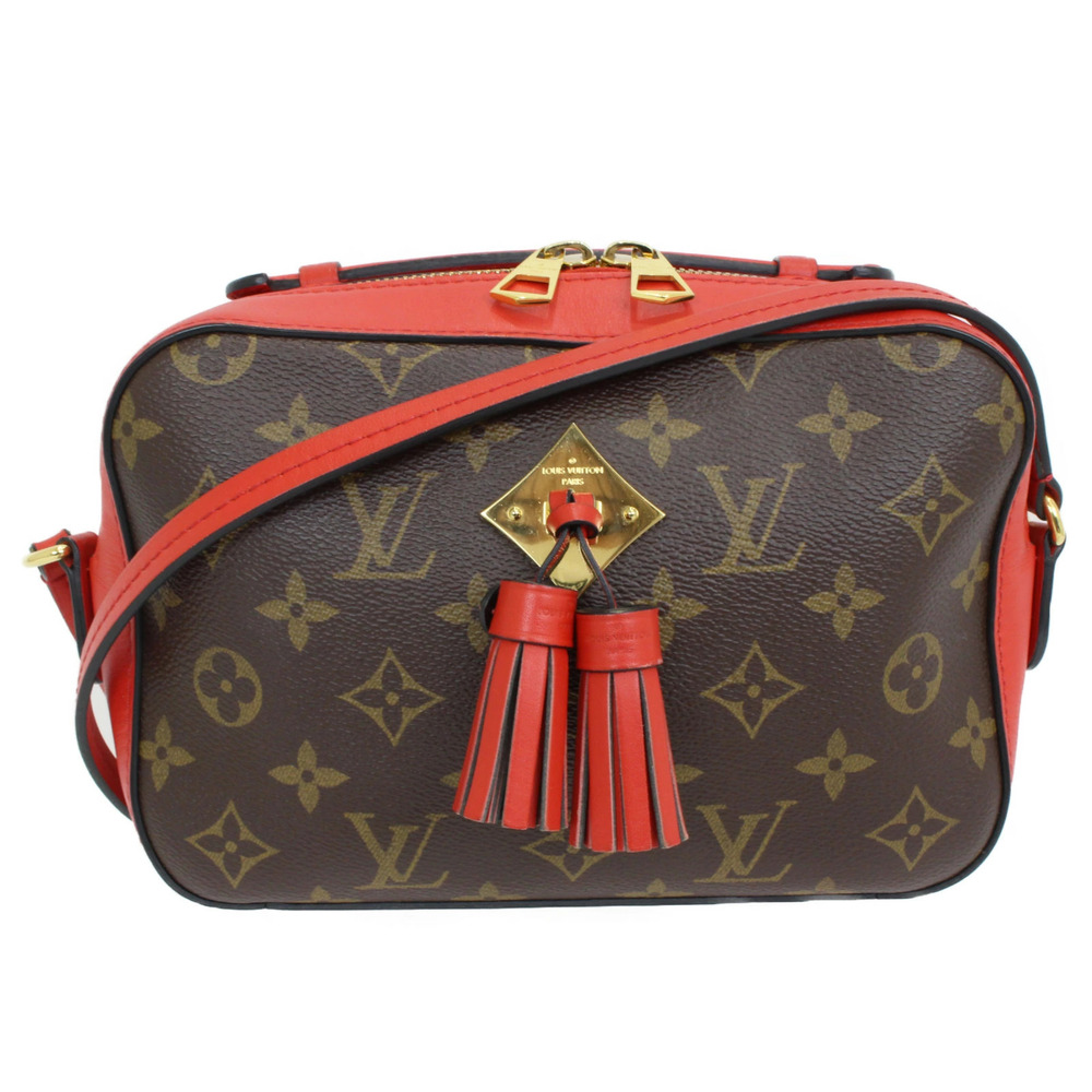 LOUIS VUITTON Saintonge Shoulder Bag Monogram Brown Red
